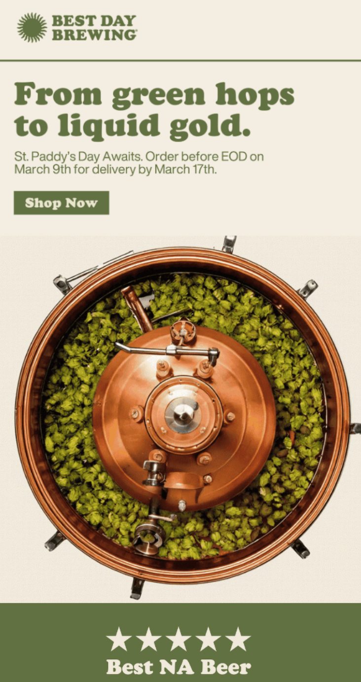 St. Patrick’s Day example email template